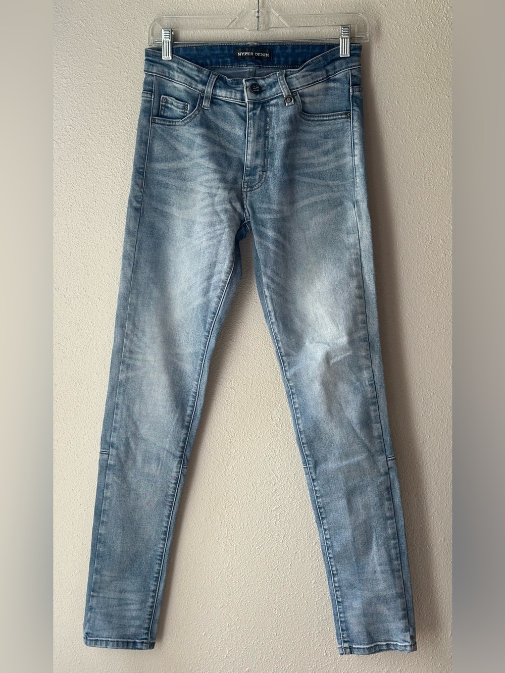 Hyper Denim Men's Light Wash Blue Tapered Denim Streetwear Jeans Size 28x31